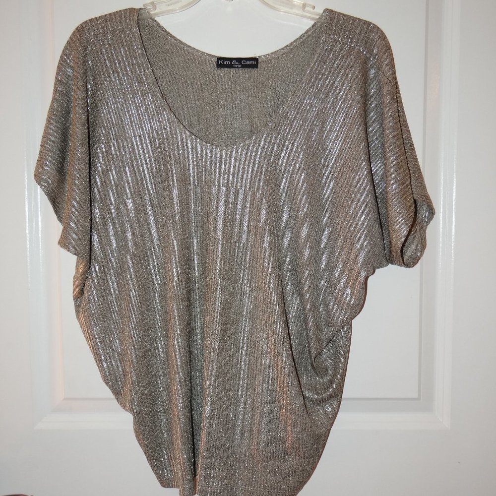 Kim & Cami Shimmer Blouse/Top Large